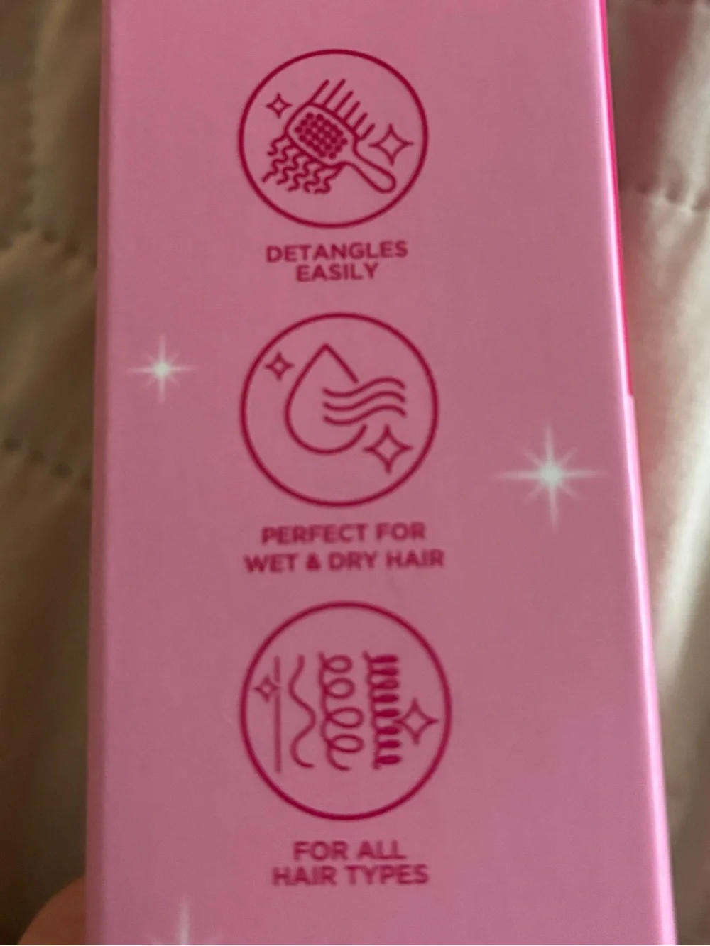 UNbrush Mini Glitter Detangling Hair Brush - Rose Quartz Pink